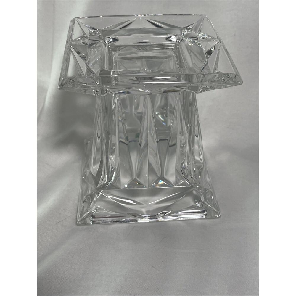Party Lite~ Quad Prism Small Pedestal 5" Candle Holder 24% Lead Crystal - Picture 3 of 7